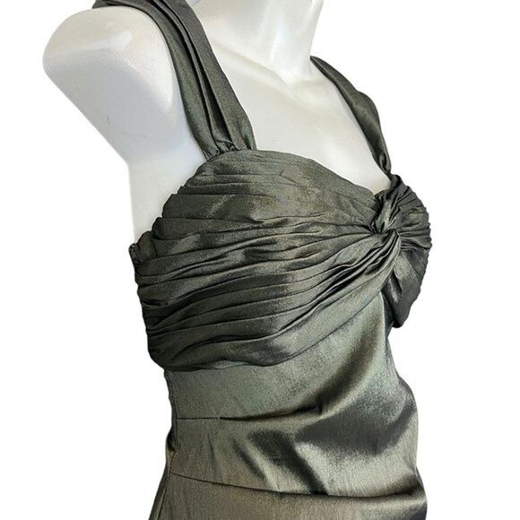 Cachet Womens Green Lined Babydoll Ruched Whimsigoth Sleeveless Party Dress 8 - Picture 5 of 16